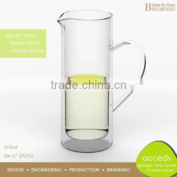 Handmade High Quality Pyrex Glass Juice Jug