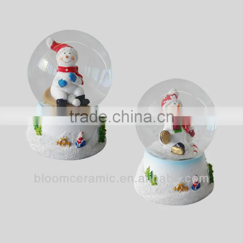 Bloom holiday resin snowman waterball