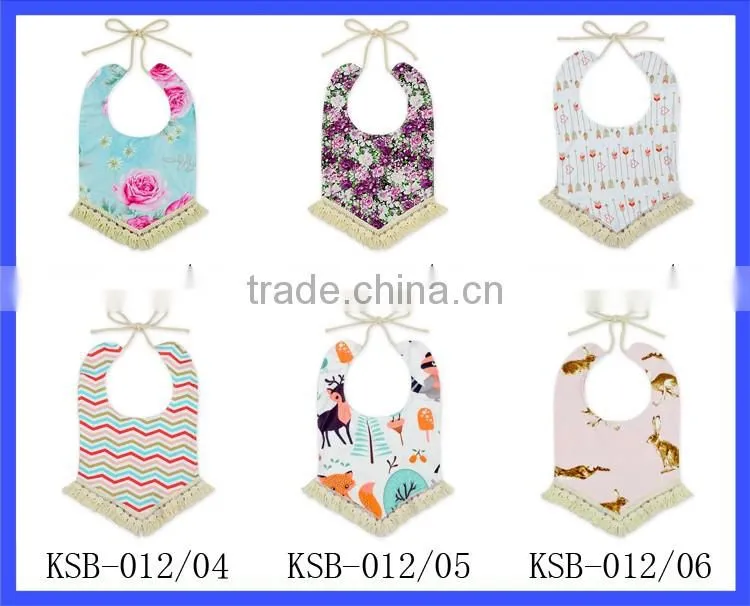wholesale fancy double layers baby bibs with tassels