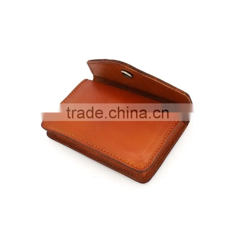 Small Size Custom Personalized Genuine Leather Coin Purse Mini Cash Bag Retro Wallet