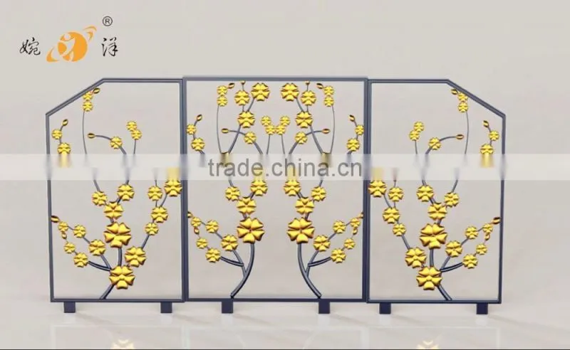 European restaurant bedroom carved hollow metal screen
