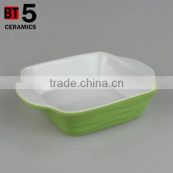 BT5-SD01,2,3G ceramic square green bakerware dish