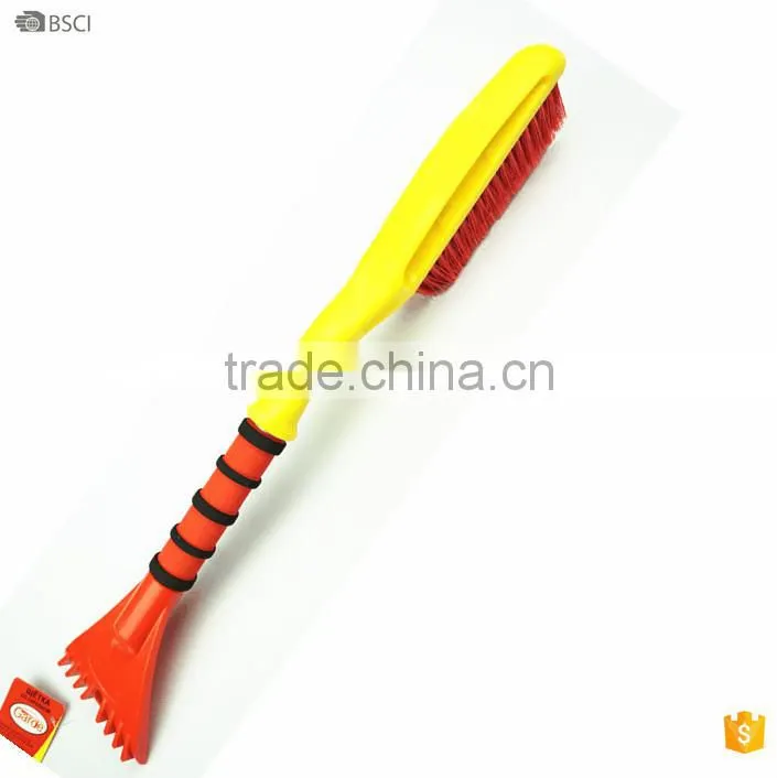 EVA grip scratch free snow brush with ice scraper