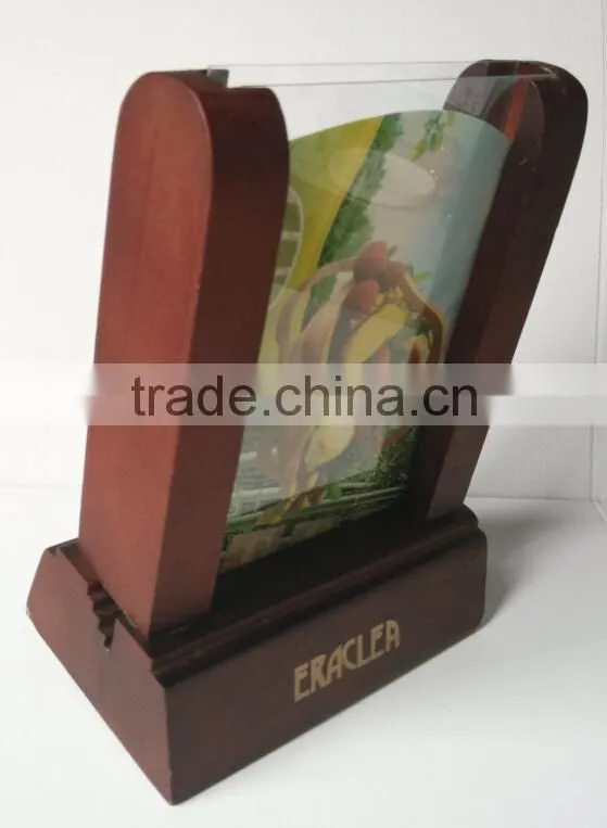 Wooden menu stand