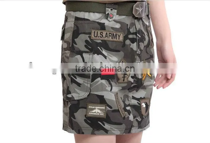 Fashionable Military Camouflage Cotton Ladies Skirt