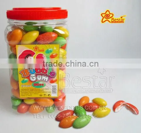 Colorful Olive Shape Fruity Flavour Bubble Gum Candy