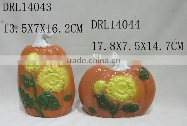 holloween flower pattern on ceramic pumpkin festive decorations