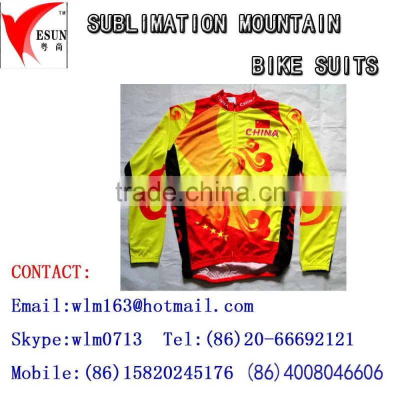 sublimation printing mountain bike suits /running sets