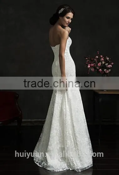 2014 lace a-line long sleeves muslim bridal wedding dress