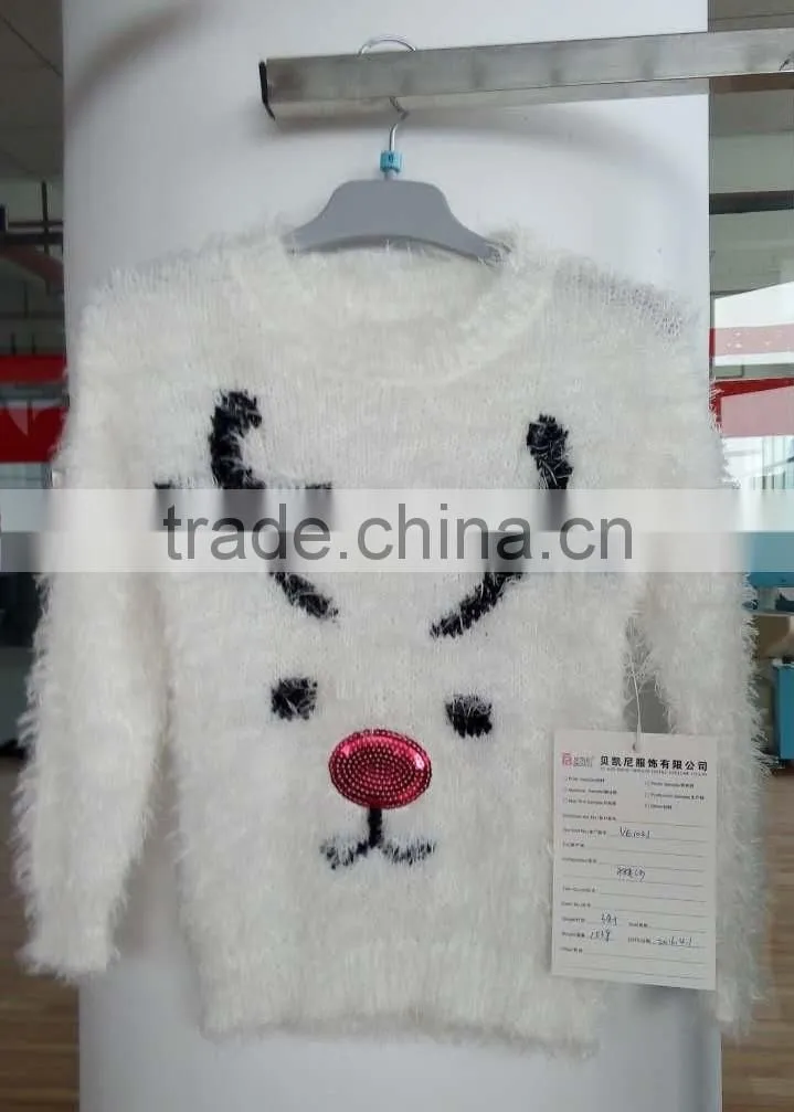 BKN1049 2017 winter kids christmas sweater knit for children