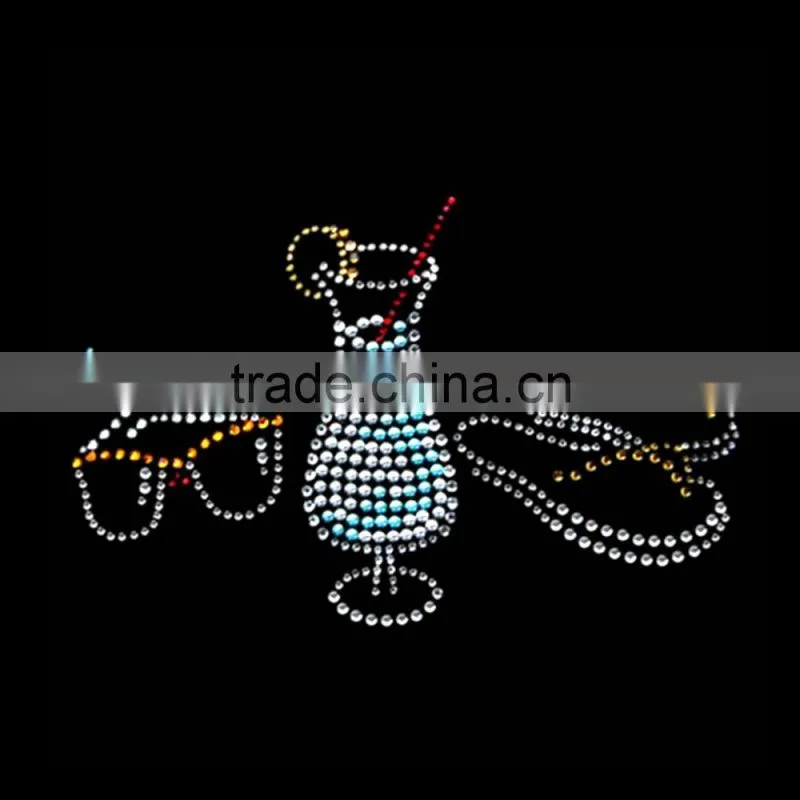 Beach shoes t shirt design hot fix rhinestone transfer motif