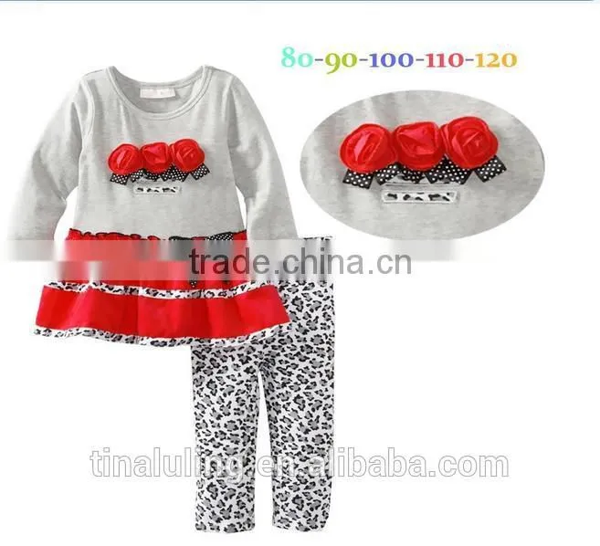 2015 new christmas holiday clothing sets kids Christmas girls outfits children clothing