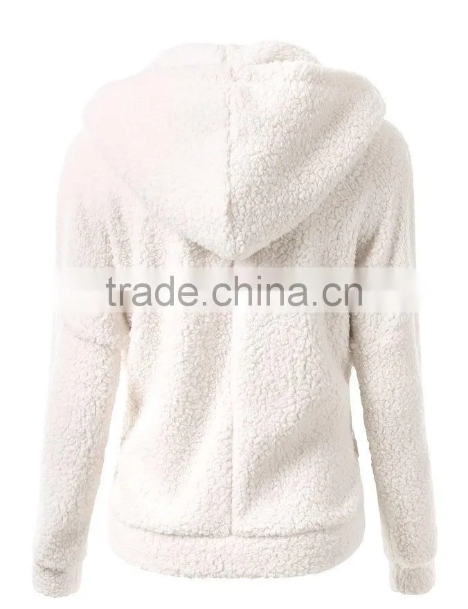 hot sale high quality super comfort custom zipper up women's hoodie coat