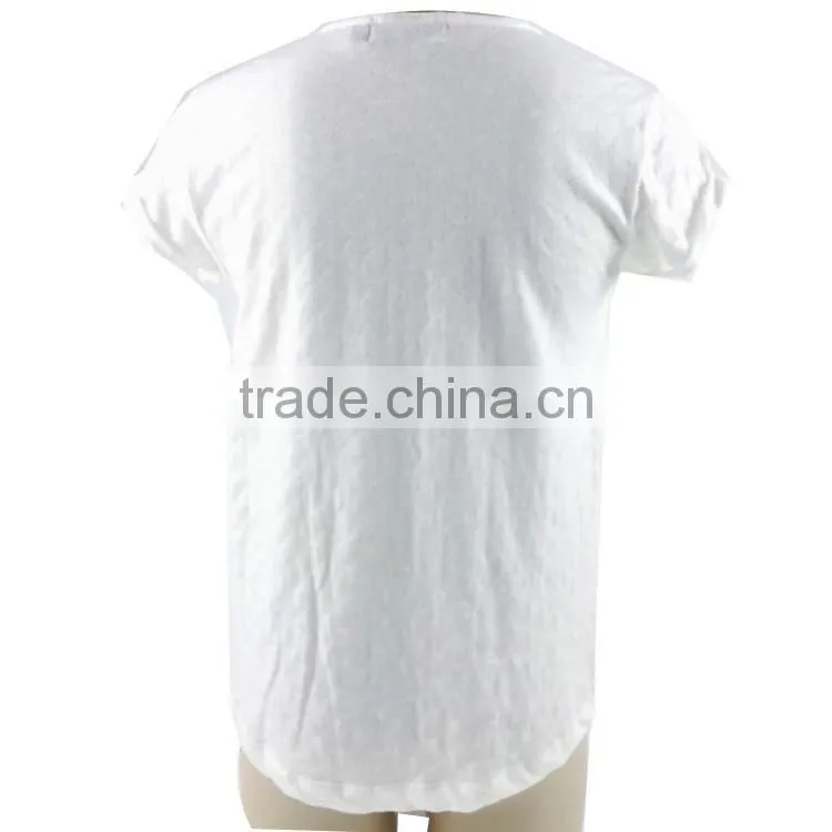 Europe fashion simple English letters printing girl short sleeve T-shirt