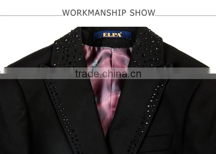 ELPA NXB0097 slim black fancy 3 piece designer kids boys suits