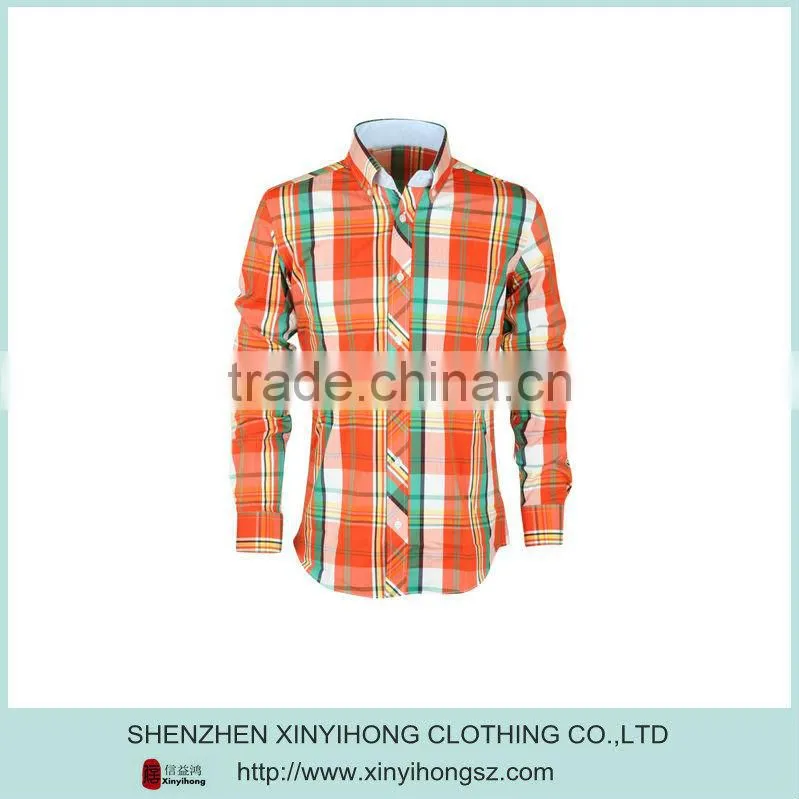 Bright Checked Cotton Lycra Slim Fitted Tall Shirts Wholesale