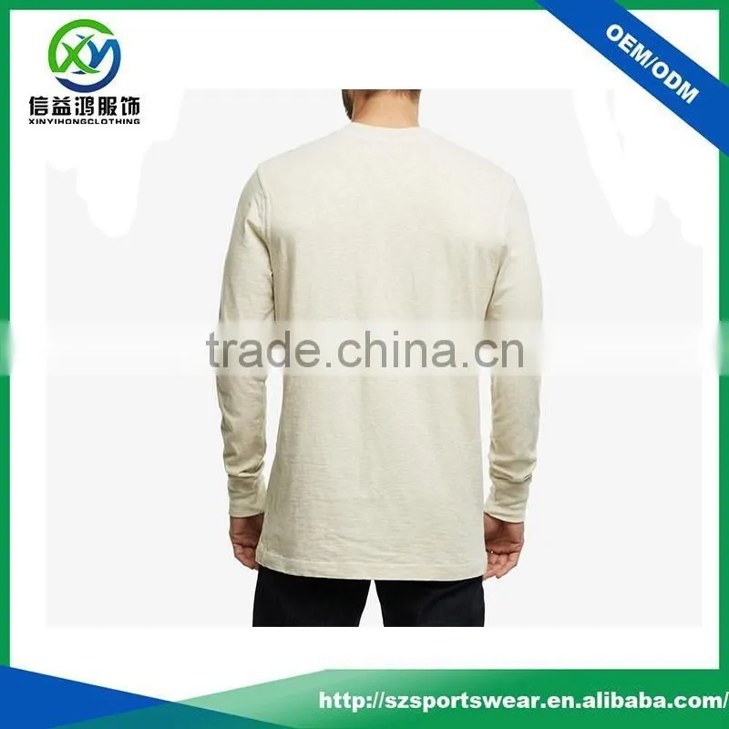 OEM custom mens long sleeve 100% cotton soft tee shirt sports wear button up shirt