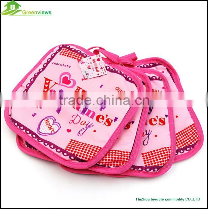 Beautiful cotton Promotion decorative potholder Cheap pot holder printed oven mitten potholder