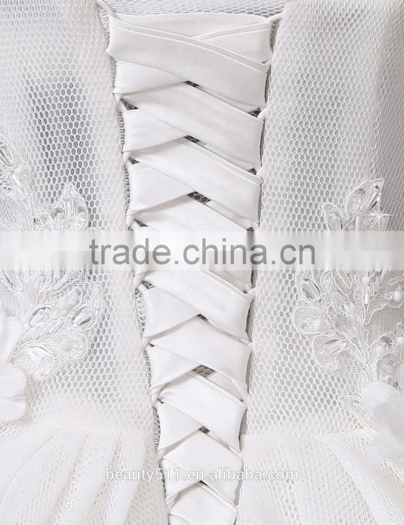 Strapless lace mermaid color wedding dress bridal for bride sleeveless sexy bridal dress F13201