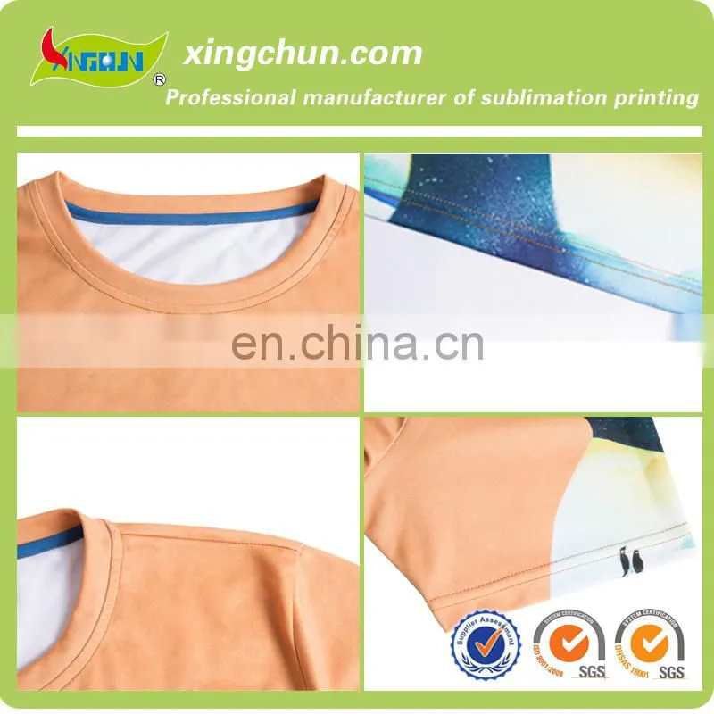 100% Polyester Penguin dye sublimation printing T shirts for your custom