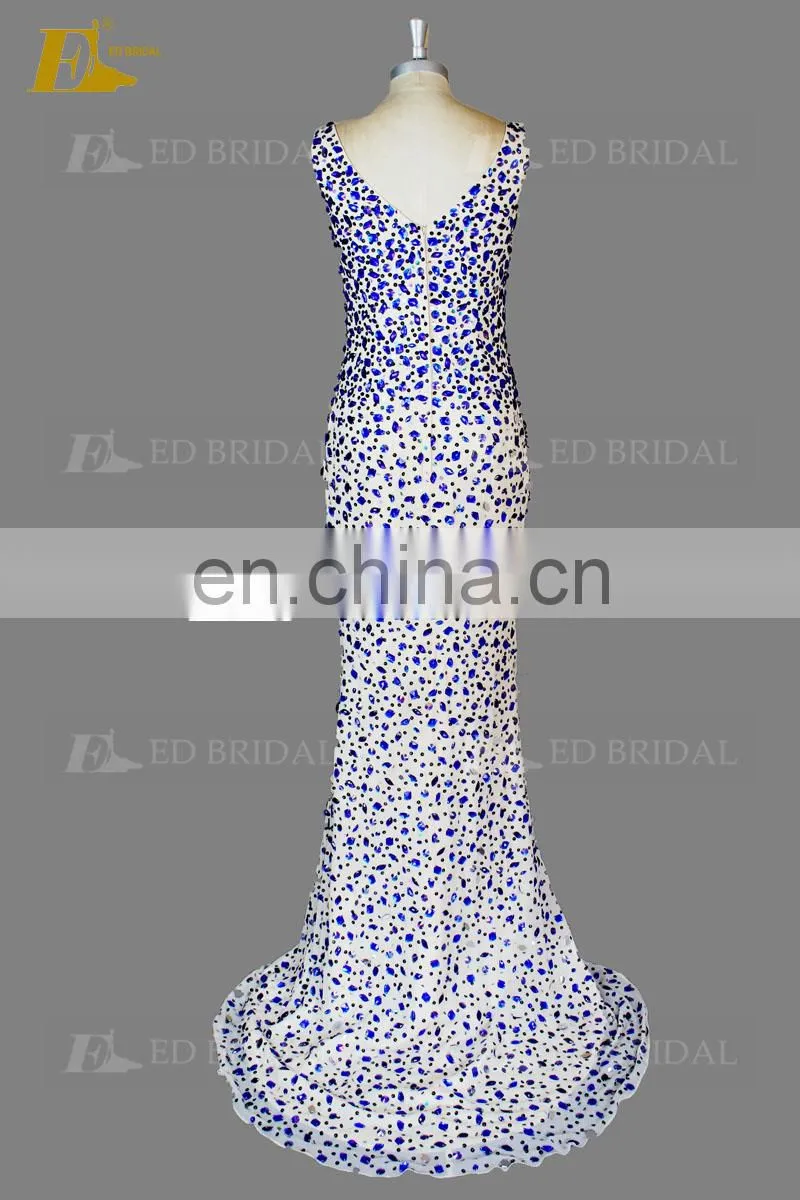 Gorgeous V Neckline Sleeveless Sheath Heavy Beaded Made In China Alibaba Evening Dresses