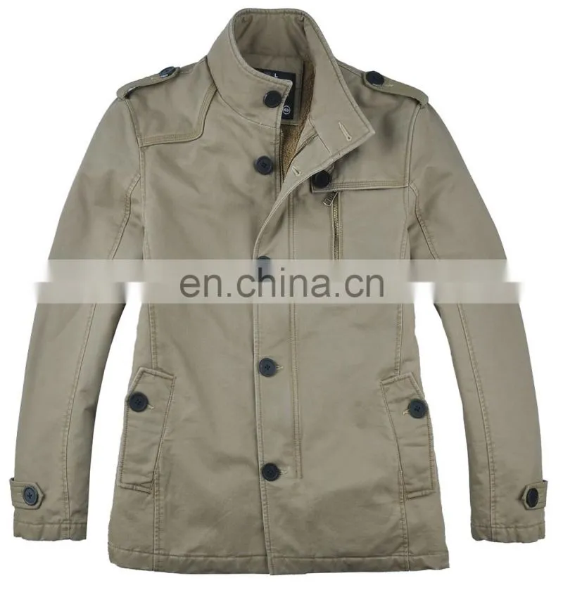 lastest fashion cotton casual Sherpa lining mens parka jacket