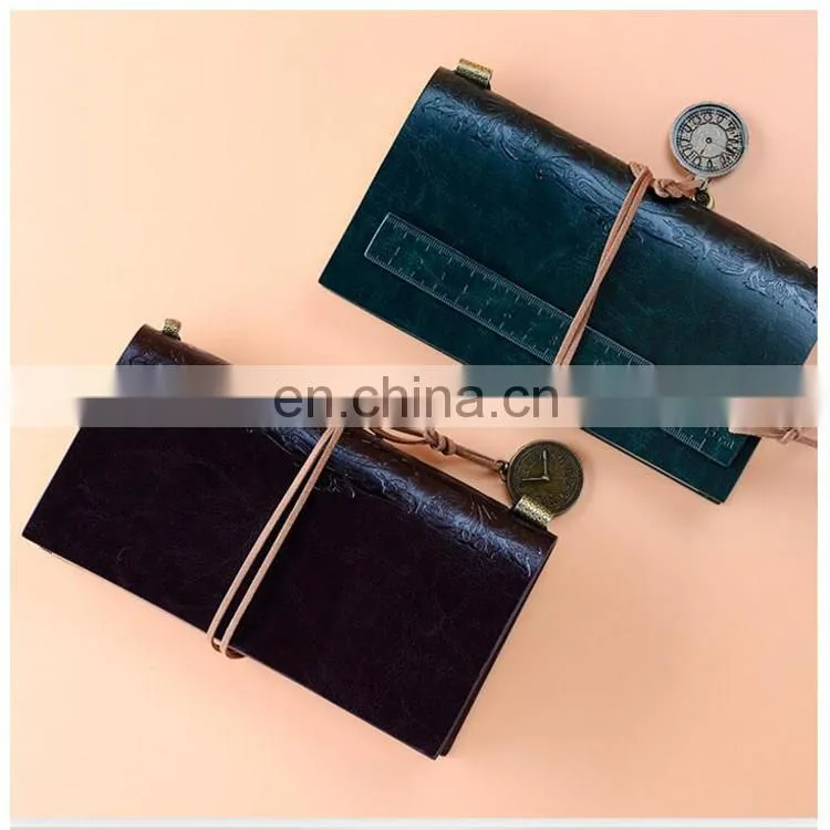 customized art paper personalized notebook/ fashion design vintage notebook printing with rule and elastic band