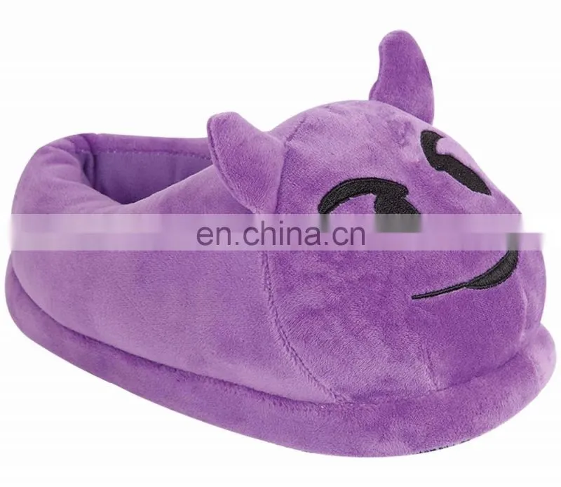 Dog face embroidered cute soft plush stuffed slippers