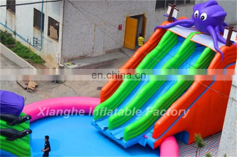 Large summer playground equipment swimming big water slides for sale