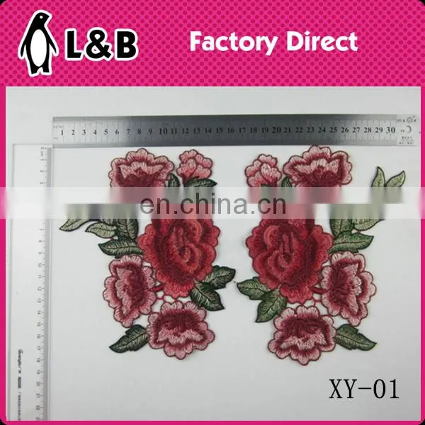 XY-05 embroiderychemical lace collar,colorful neckline applique rose collars high-fashion lace collar wholesale