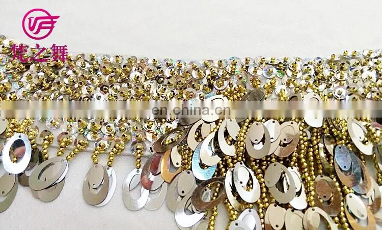 Y-2054 American hot sale full sequins belly dance hip scarf