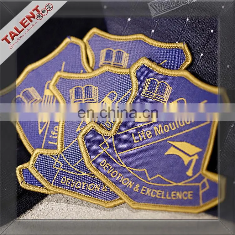 Modern design woven logo labels tags uniform badge best quality