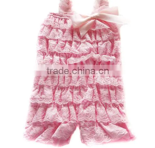 2014Baby Ruffle Lace Petti Rompers W/Straps Newborn/Infant/Toddler Photo Prop