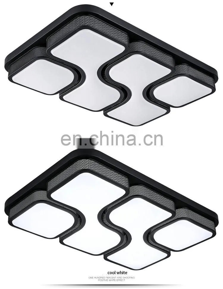 Atmospheric LED ceiling lamp warm dimmable rectangular lights for bedroom study room