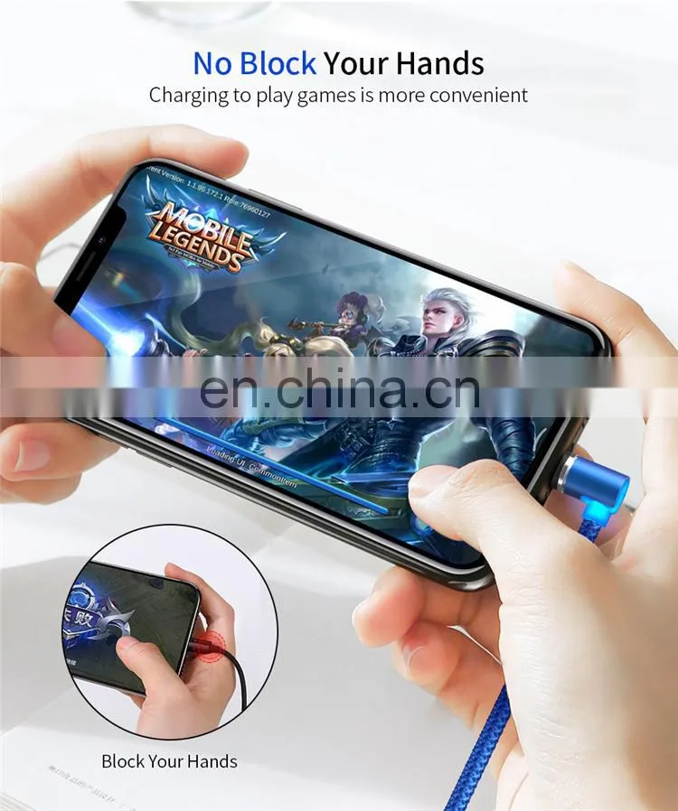 2020 New Design 3A Magnetic USB Data Charger Cable Line Type-C Android IOS Fast Charging 3in1 USB Cable Cell Phone Charger Cable