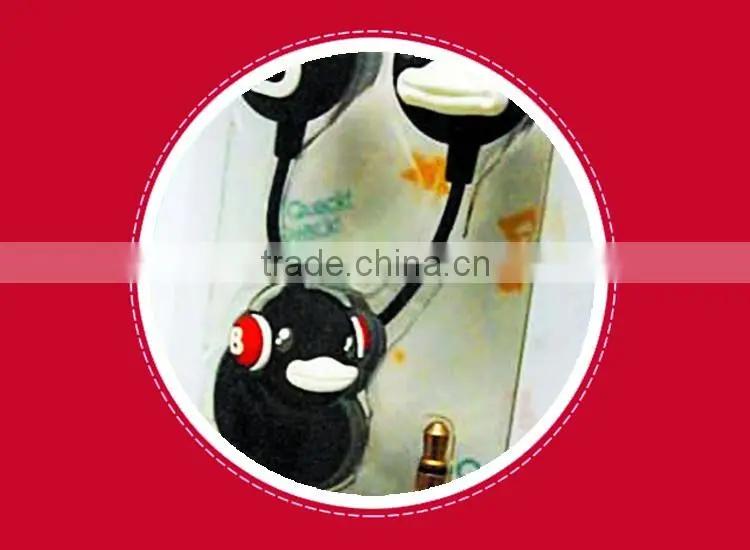 Novelty design plastic silicone rubber animal shaped earbuds with logo
