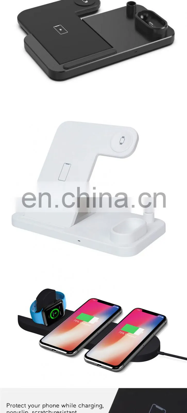 4 in 1 Wireless Charger 2020 Factory Directly Sell Qi Standard Charger Crystal Wireless Portable Cellphone Charger For Iphone
