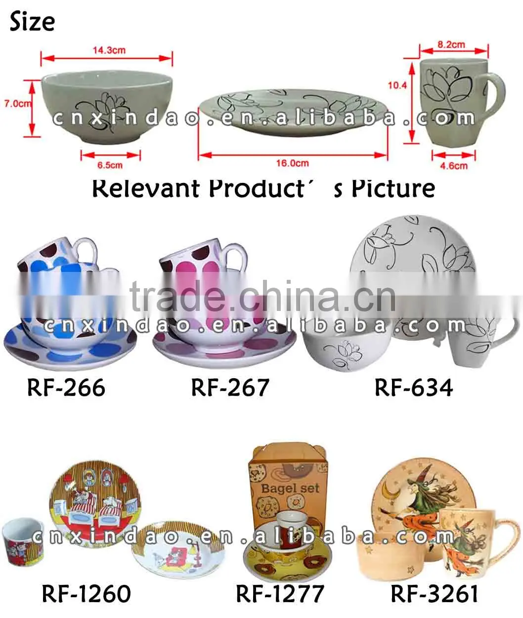 Custom Printed Promotion Wholesale Ceramic Dinnerware Set for Daily use