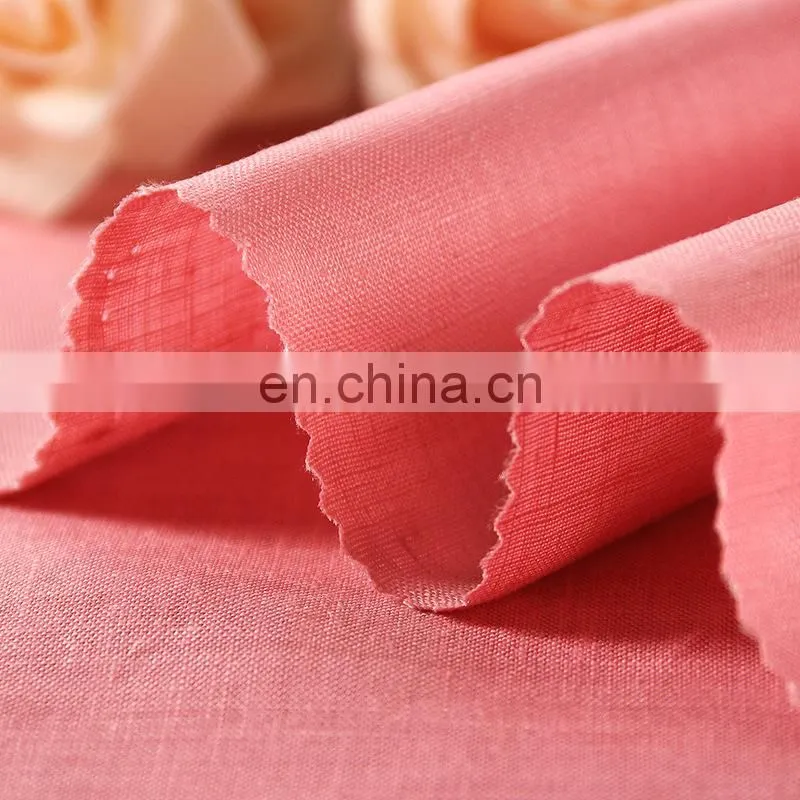 in stock plain dyed woven fabric shirt trousers clothing pure linen fabric