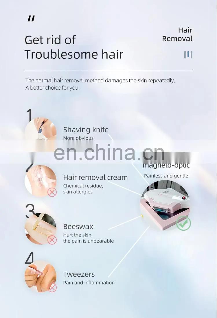 Painless Permanent Ice Cooling IPL Sapphire Crystal Laser Hair Removal Machine New Ice Cool IPL for salon