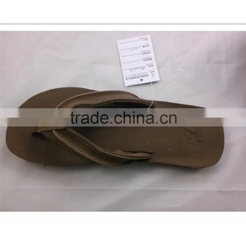 Crazy horse leather for men leather sole sandals