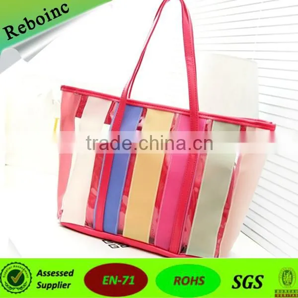 Reboinc-X14 2016 New design full printing beach waterproof pvc handle bag