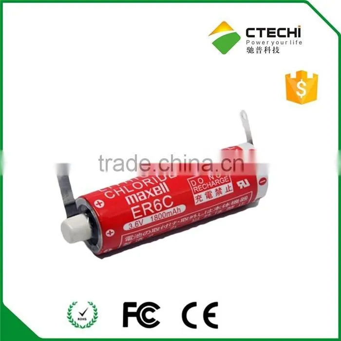 ER6C Li-ion Thionyl Chloride PLC Battery for Maxell 1800mAh Battery