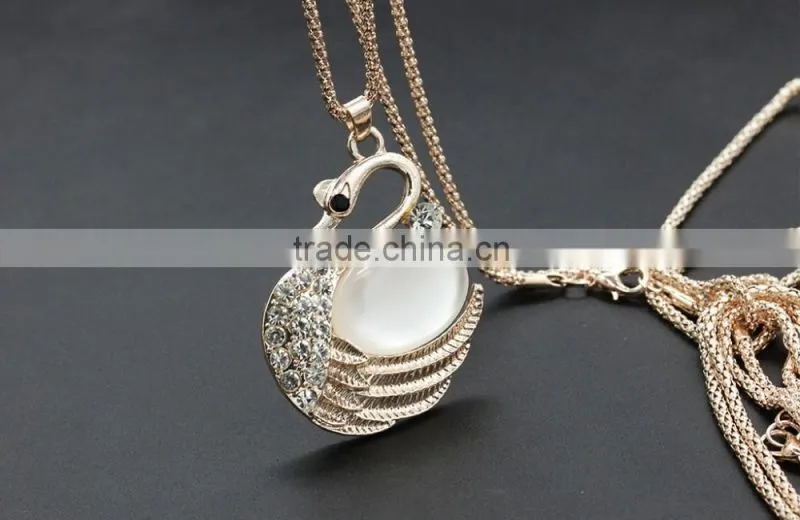 Fashion rhinestone long clothing accessories women's Opal pendants Joker personality sweater chain necklace