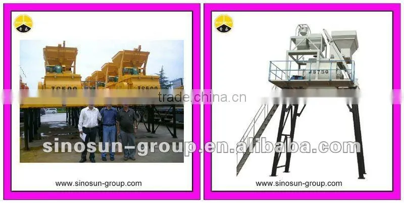 (JS500-JS4000) Twin Shaft Concrete Mixer ( 25~200 m3/h)
