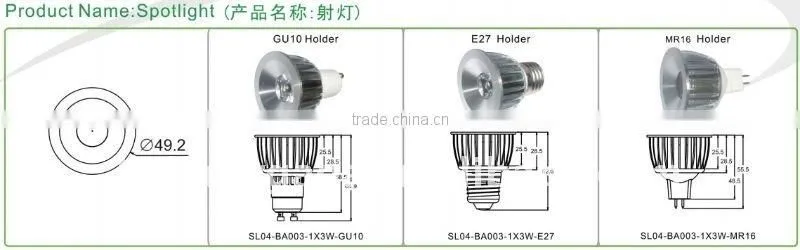 2011 High power adjustable led spot light