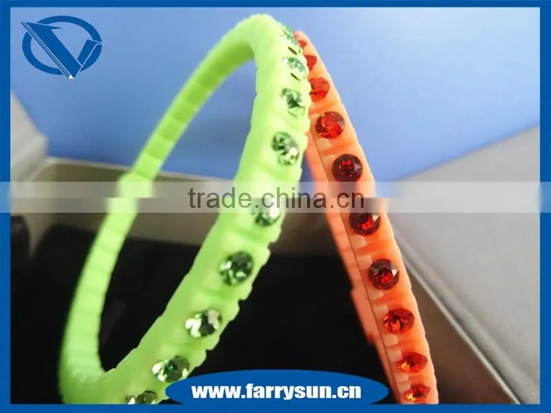 Silicone diamond bracelet rubber wristband customized jewelry band