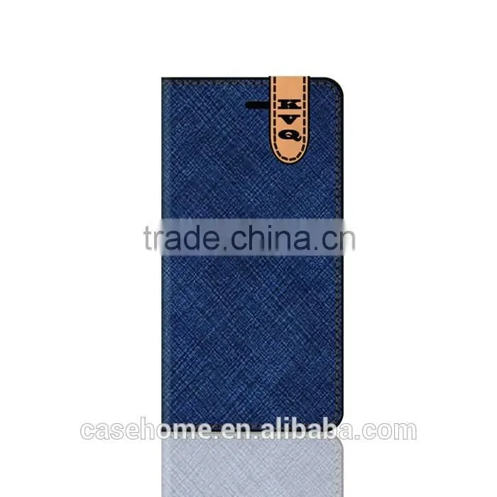 Crossing Pattern PU Leather Flip Phone Cover for Samsung Galaxy S6 Edge