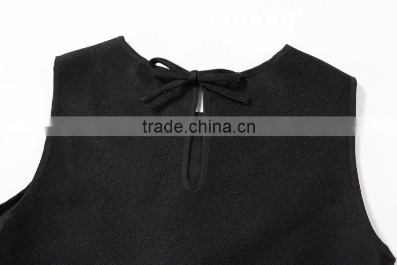 2014 Beautiful latest dress designs black Shift Dress can OEM
