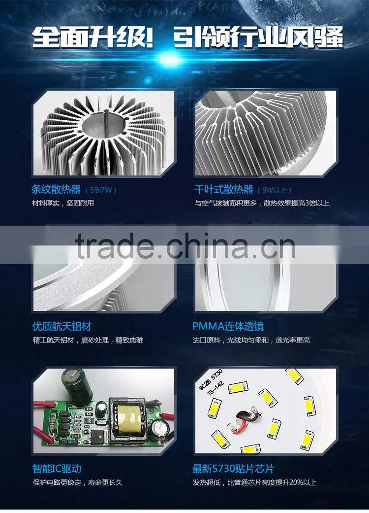 LED Ceiling Lamp Lights 3W 5W 7W 9w 12w 15w 18w Led Downlight Factory Sales AC85-265V